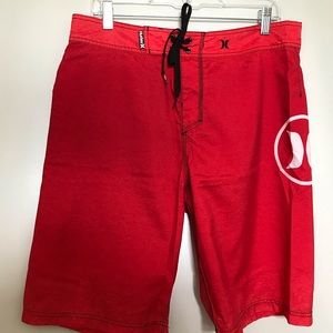 Hurley Red Swim Trunks Board Shorts Size 34